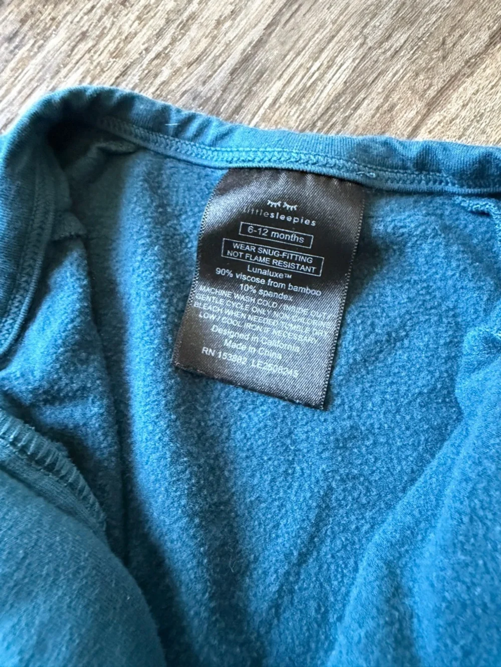 Little Sleepies Lunaluxe Teal and Green Bamboo Pajamas 6-12 months Set of 2